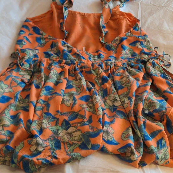 Free People Orange and Blue Floral Dress - Picture 8 of 8